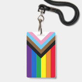 Lgbtqインクルーシブ虹色ダイバーシティゲイプライド国旗 バッジ (正面（ネックストラップ付）)
