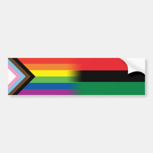 LGBTQインクルーシブ進展プライド国旗パンアフリカ バンパーステッカー