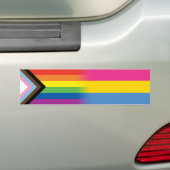LGBTQインクルーシブ進展プライド国旗パンセクシャル国旗 バンパーステッカー (車上)
