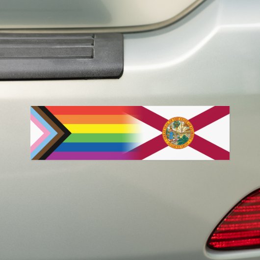 LGBTQインクルーシブ進歩プライドフロリダセイゲイ バンパーステッカー (車上)