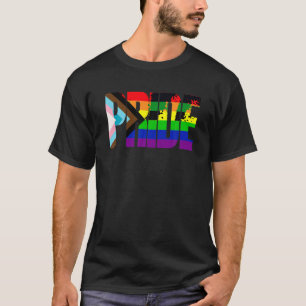 LGBTQインクルーシブ進歩プライドレインボーフラッグTシール Tシャツ