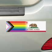 LGBTQインクルーシブ進歩プライド国旗カリフォルニア バンパーステッカー (車上)