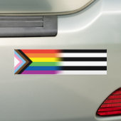 LGBTQインクルーシブ進歩プライド国旗LGBT同盟国 バンパーステッカー (車上)