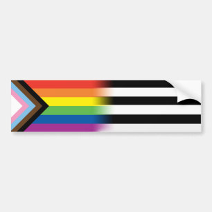 LGBTQインクルーシブ進歩プライド国旗LGBT同盟国 バンパーステッカー