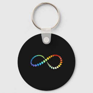 Lgbtqインフィニティハートレインボーニューロダイバーシティオーティスト キーホルダー