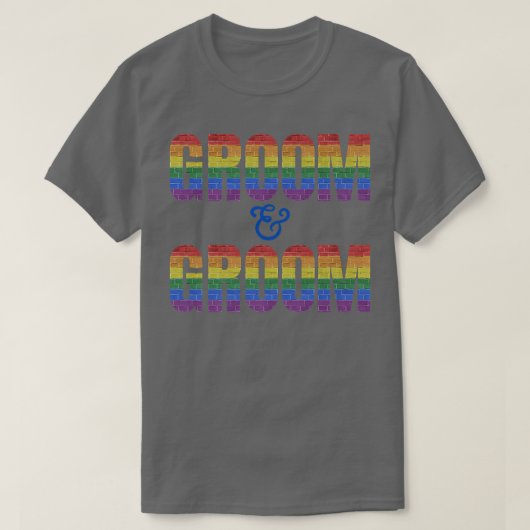 LGBTQウェディングアパレルグルーミングとグルーミング Tシャツ (デザイン正面)