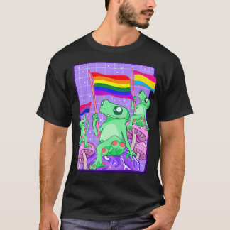 LGBTQカエルAlly Frog LGBTプライドPanseual Biseual F Tシャツ