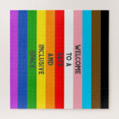 LGBTQカスタマイズ可能な進捗プライドフラッグ虹 ジグソーパズル (横)