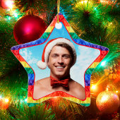 LGBTQカスタムゲイレインボー旗星形 セラミックオーナメント