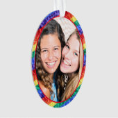 LGBTQカスタムフォトゲイプライドレインボーフレームオーバル オーナメント (正面)