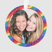 LGBTQカスタムフォトゲイプライドレインボー旗フレーム オーナメント (正面)