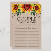 LGBTQカップル名ゲームひまわり素朴花 (正面/裏面)