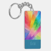 lgbtqカラフル虹 キーホルダー (正面左)