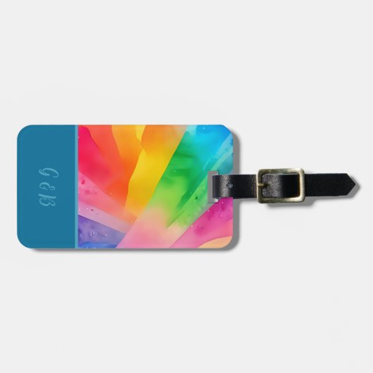 lgbtqカラフル虹 ラゲッジタグ (正面横)