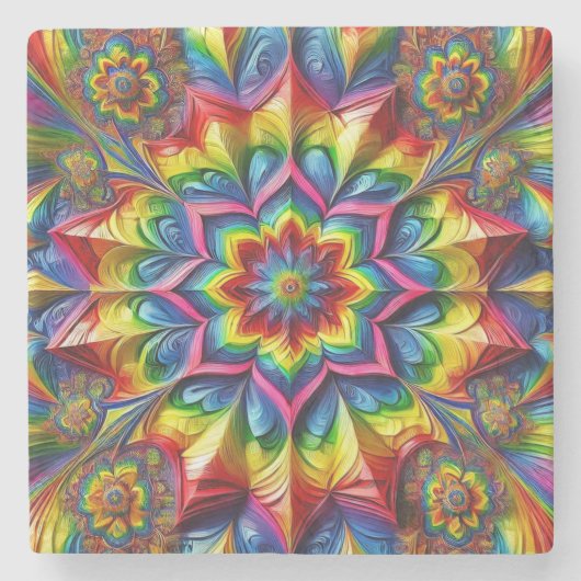 LGBTQカラーの特殊な石コースター ストーンコースター (正面)