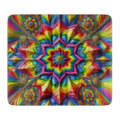 LGBTQカラーを使用した小型ガラス製カッティングボード カッティングボード (正面)