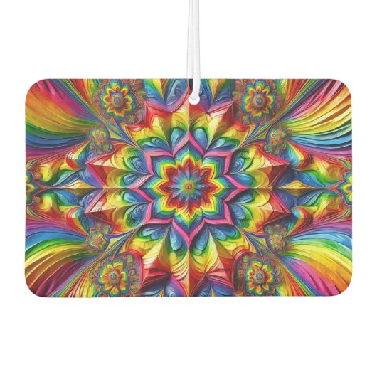 LGBTQカラー付きカーエアフレザーデザイン カーエアーフレッシュナー (正面)