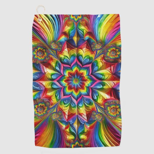 LGBTQカラー付きゴルフタオル ゴルフタオル (正面)