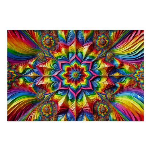 LGBTQカラー付き壁ポスターデザイン ポスター (正面)