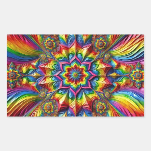 LGBTQカラー付き長方形シール 長方形シール (正面)