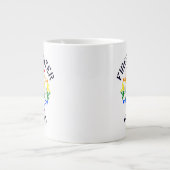 LGBTQカラー消防士マルチーズクロスデザイン ジャンボコーヒーマグカップ (正面)