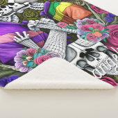 LGBTQキスをするフローラスカル シェルパブランケット (3/4)