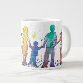 LGBTQキッズジャンボマグの保護者へのサポート ジャンボコーヒーマグカップ (正面右)