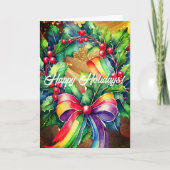 LGBTQクリスマスカード、5" x 7"折り畳みグリーティングカード カード (正面)