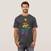 LGBTQクリスマスツリー国旗 Tシャツ (正面フル)