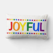 LGBTQクリスマスデコール |レインボープライド国旗Joyful ランバークッション (裏面)