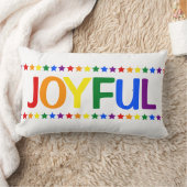 LGBTQクリスマスデコール |レインボープライド国旗Joyful ランバークッション (ブランケット)