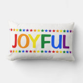 LGBTQクリスマスデコール |レインボープライド国旗Joyful ランバークッション (正面)