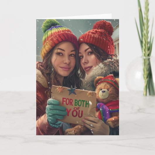 LGBTQクリスマスデジタルアートの両方のために シーズンカード (正面)