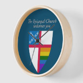 LGBTQクロックを歓迎する聖公会 壁時計 (傾斜)