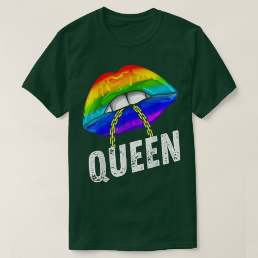 Lgbtqゲイクイーンリップチェーンゲイ権利誇りを持ったプライド Tシャツ (デザイン正面)