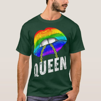 Lgbtqゲイクイーンリップチェーンゲイ権利誇りを持ったプライド Tシャツ