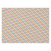LGBTQゲイプライドの虹のタイポグラフィパターン テーブルクロス (正面(横))