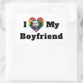 LGBTQゲイプライドカスタム写真I Love My Boyer 長方形シール (バッグ)