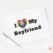 LGBTQゲイプライドカスタム写真I Love My Boyer 長方形シール (封筒)