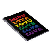  LGBTQゲイプライドラブカスタマイズ可能な繰り返し文字 ノートブック (右側)