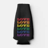 LGBTQゲイプライドラブカスタマイズ可能な繰り返し文字 ボトルクーラー (正面)