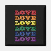 LGBTQゲイプライドラブカスタマイズ可能な繰り返し文字 マグネット (正面)