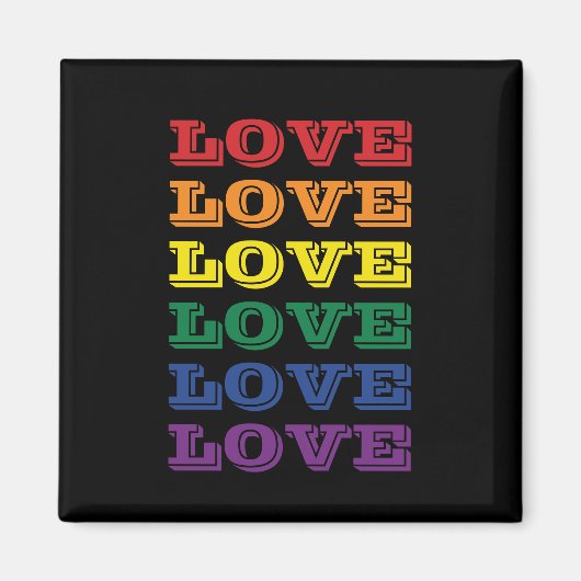 LGBTQゲイプライドラブカスタマイズ可能な繰り返し文字 マグネット (正面)