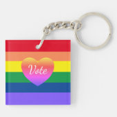 LGBTQゲイプライドレインボー投票2024選挙 キーホルダー (裏面)
