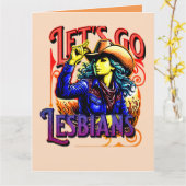 LGBTQゲイプライドレッツゴーレズビアン カード (黄色い花)