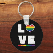 LGBTQゲイプライド国旗動揺してのグランジ愛 キーホルダー (正面)