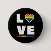 LGBTQゲイプライド国旗動揺してのグランジ愛 缶バッジ (正面)