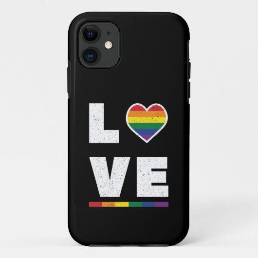 LGBTQゲイプライド国旗動揺してのグランジ愛 Case-Mate iPhoneケース (裏面)