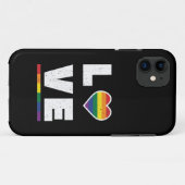 LGBTQゲイプライド国旗動揺してのグランジ愛 Case-Mate iPhoneケース (裏面(横))