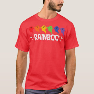 LGBTQゲイプライド幽霊レインボーレインボーおもしろいハロー Tシャツ